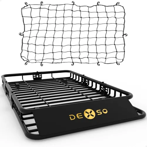 Miniatura 17 de DEXSO Cesta universal para portaequipajes de techo de 46 x 36 pulgadas, capacidad de 200 libras, soporte de equipaje resistente para SUV, camiones