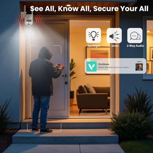 Miniatura 8 de Cámara de seguridad celular 4G LTE inalámbrica para exteriores, no necesita WiFi, visión nocturna a color 2K, panorámica/inclinación de 360°