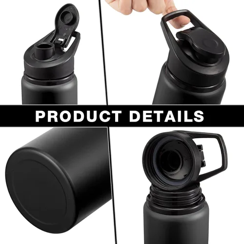 Miniatura 3 de 10 botellas de agua de aluminio de 17 onzas reutilizables con tapa a presión para bicicleta, botella de agua de metal, ligera, portátil, a prueba