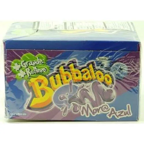 Goma de mascar BUBBALOO Mora AZUL (BLUE BERRY SOUR) (50 unidades en un paquete)