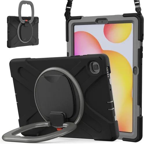 Miniatura 17 de 360 Rotation Case for Galaxy Tab ActivePro/Tab Active4 Pro/Active 5 Pro 10.1" Sturdy Cover Rotate Ring Stand Shoulder Carrying Strap Hand Strap