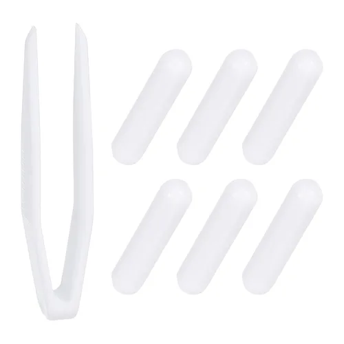 Miniatura 15 de PATIKIL Barra agitadora magnética, 0.394 x 0.236 pulgadas, 6 piezas de PTFE magnético, barra mezcladora magnética para vaso de precipitados de fondo