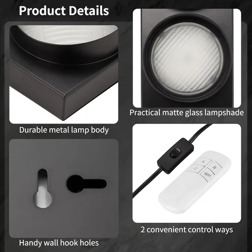 Miniatura 4 de yeesport Lámpara de Pared con Señal de Tráfico, Luz LED de Tráfico Retro con Control Remoto, Luz de Stop para Dormitorio Infantil, Luz Decorativa