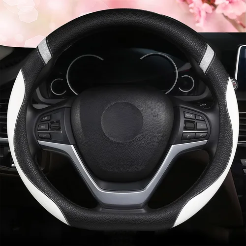 Miniatura 15 de Cxtiy Funda para volante con parte inferior plana en forma de D para mujeres y niñas, elegante accesorio antideslizante para el interior del Rosa