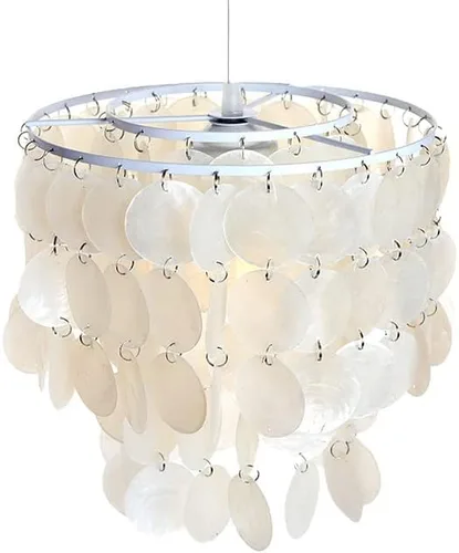 Miniatura 4 de RISEON Marco de pantalla de lámpara con agujeros para colgar, pantalla de lámpara de bricolaje, anillo de alambre, soporte para colgar E27, marco