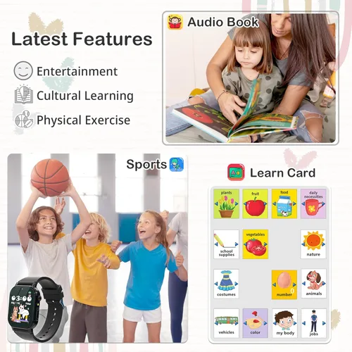 Miniatura 6 de Reloj Inteligente para Niños de 32 Juegos para Niños de 5 a 12 Años, Reloj Inteligente para Niños con Pantalla Táctil HD, Cámara de Video