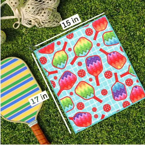 Miniatura 2 de Millie Rose - Toallas de pickleball con estampados de moda, bonitas toallas atléticas de microfibra y algodón de 15 x 17 pulgadas con clip