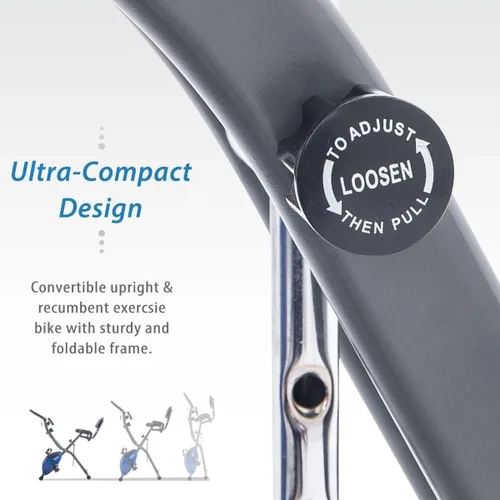 Miniatura 7 de Merax Bicicleta de entrenamiento para el hogar: bicicleta estática reclinada 2 en 1 y posiciones verticales de bicicleta de ciclismo para Azul