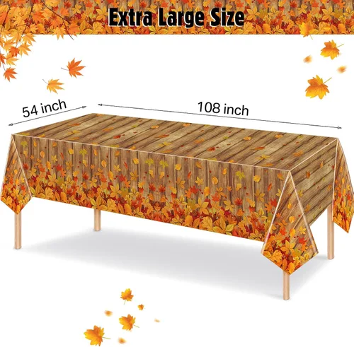 Miniatura 2 de Tiamon 3 piezas de decoración de otoño para interiores de Acción de Gracias, mantel de otoño de grano de madera, cubierta de mesa de fiesta