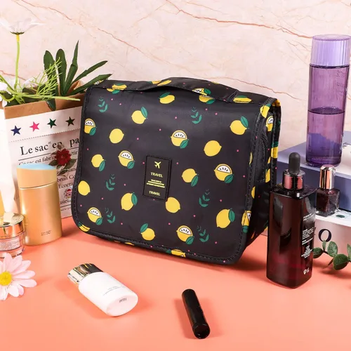 Miniatura 7 de Pengxiaomei Neceser para mujer, bolsa de cosméticos impermeable para colgar, bolsa portátil de maquillaje de viaje, bolsa de baño con asa Beige