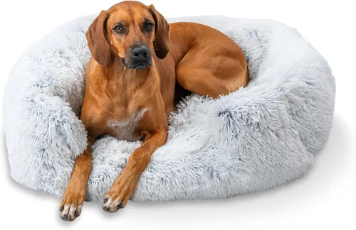 Miniatura 14 de Best Friends by Sheri Lux Lounge Bed - Cama calmante de piel sintética para perro, gris, mediano, 30 x 20 pulgadas