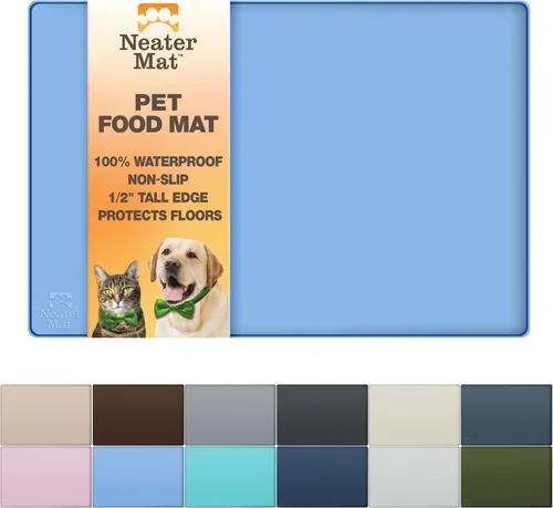 Miniatura 12 de Neater Pet Brands Neater Mat - Tapetes para mascotas para comida y agua, tapete de silicona impermeable, bandeja de alimentación, tapete de comida