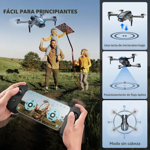 Miniatura 4 de Drone con cámara 1080P HD FPV Mini Drone plegable para principiantes, niños y adultos, dron con una tecla de despegue/aterrizaje, selfie por gestos