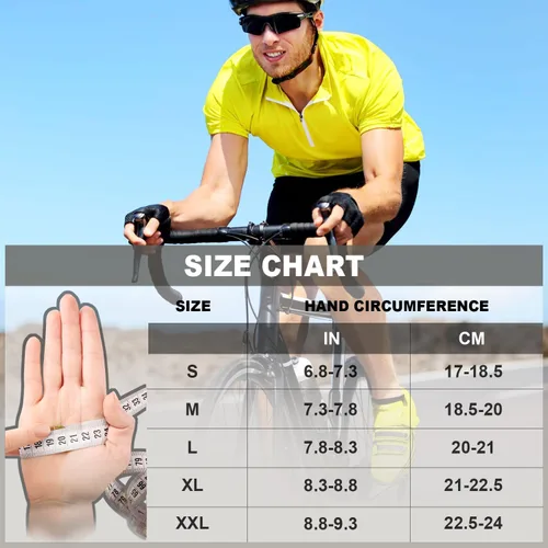 Miniatura 6 de Souke Sports Guantes de ciclismo para hombre con almohadillas de gel, guantes de bicicleta de medio dedo, ligeros, antideslizantes, absorben