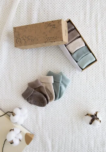 Miniatura 4 de BROSS Calcetines de bebé unisex y calcetines de algodón orgánico para bebés y calcetines para bebés y niños de 5 pares de calcetines y recién