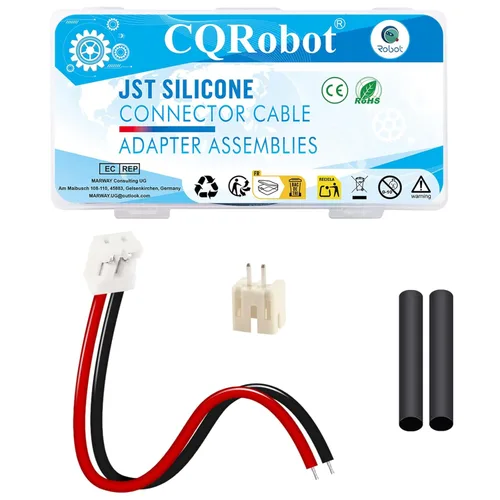 Miniatura 118 de CQRobot JST EL 4.5 mm de paso 2 pines conector electrónico IC macho, enchufes hembra carcasa y kit de terminales de crimpado en T macho/hembra. 50