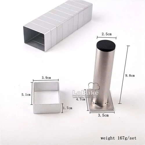Miniatura 2 de LoBake Molde rectangular de aluminio para pastel de piña de acero inoxidable presionando sello mooncake molde fondant galletas moldes DIY