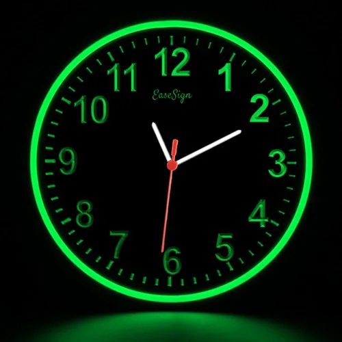 Decoración para el hogar LED Flexible Flex Neon Wall Clock 6 colores 10" (verde)