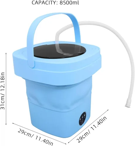 Miniatura 2 de LALAFINA Portable Mini Folding Washer Machine with Spin-dry Function for Home Dormitory Compact Lightweight Collapsible Washer with Modes for Small