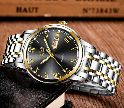 Miniatura 2 de LIGE Mens Watches Waterproof Stainless Steel Date Analogue Quartz Watch Gents Classical Business Wrist Watch for Men