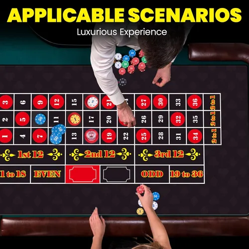Miniatura 5 de Extguds Alfombrilla de diseño de ruleta, impermeable y antideslizante, de goma, con bolsa de almacenamiento, perfecta para fiestas, noches