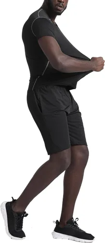 Miniatura 2 de BUYJYA 5 piezas de pantalones de compresión para hombre, camisa de manga larga, conjunto atlético, ropa de gimnasio, entrenamiento, regalo del día