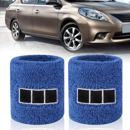 Miniatura 2 de Yctze Cubierta de aceite para embrague de freno de coche, calcetín azul para depósito de líquido de freno, calcetín universal (1 par)