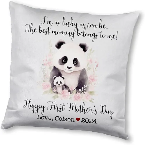 Miniatura 8 de Generic Panda, funda de almohada personalizada para el primer día de la madre, funda de almohada personalizada para el día de la madre, regalo