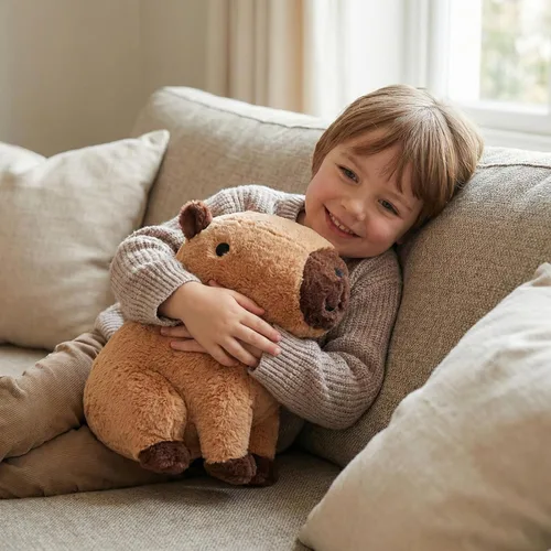 Miniatura 4 de WEIGEDU Peluche Capybara de peluche, juguete Kawaii suave de 12.2 pulgadas para niños y adultos, almohada de felpa de animal lindo, amigo abrazable