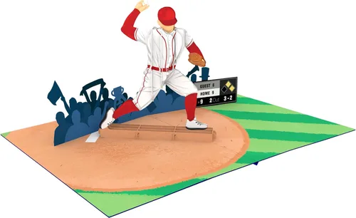Miniatura 7 de Béisbol – Tarjeta de felicitación 3D desplegable para todas las ocasiones – amor, cumpleaños, Navidad, deportes, felicitaciones – Nota de mensaje
