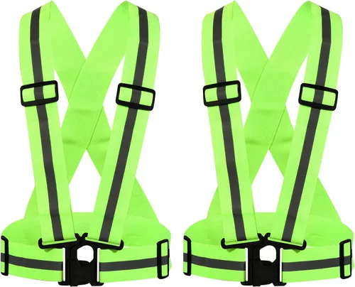 Miniatura 6 de M METERXITY Chaleco reflectante: tira ajustable, equipo de seguridad reflectante de alta visibilidad para correr, para ciclismo, correr Amarillo