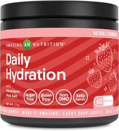 Miniatura 10 de Amazing Nutrition Hidratación diaria, polvo de electrolitos, 30 porciones, empaquetado con minerales esenciales, sin azúcar, apto para dieta