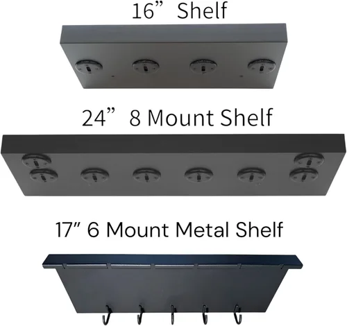 Miniatura 2 de Estante de accesorios tonal de 17" con 6 soportes de bloqueo en T y 5 ganchos