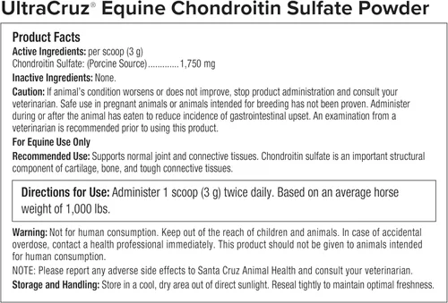 Miniatura 5 de UltraCruz Sulfato de condroitina equina, polvo, 1 lb (suministro para 129 días)