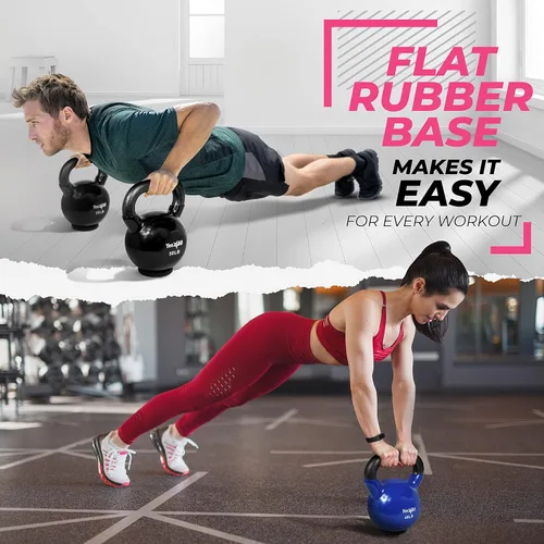 Miniatura 7 de Yes4All Juego de pesas rusas con base de goma, pesas rusas para mujer, pesas rusas de entrenamiento de fuerza (10-65 libras)