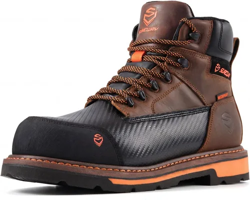 SUREWAY Botas de trabajo GoodyearWelt resistentes al agua para hombre, 6 pulgadas, suaves, compuestas, resistentes al aceite/antideslizante, suela