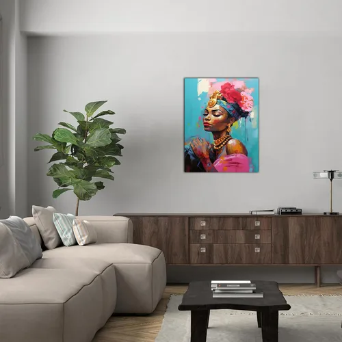 Miniatura 167 de Arte de pared afroamericano, decoración de rey y reina bailarín negro para sala de estar, arte de pareja de amor negro para dormitorio, lienzo
