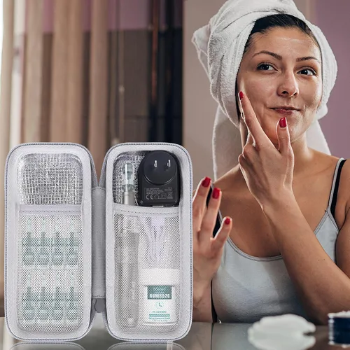 Miniatura 9 de Aenllosi Funda rígida compatible con bolígrafo de microagujas profesional y cartuchos reemplazables, soporte protector para bolígrafo Derma Gris