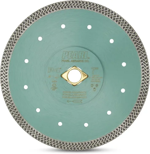 Miniatura 10 de PEARL ABRASIVE CO. Hoja de porcelana turbo de malla fina P4 de 4" 5/8"-20mm-7/8 con 4 agujeros