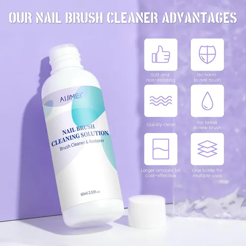 Miniatura 5 de Limpiador de pinceles de uñas de gel y gel para aplicación acrílica, puede disolver rápidamente los residuos, limpiador de brochas de uñas acrílicas