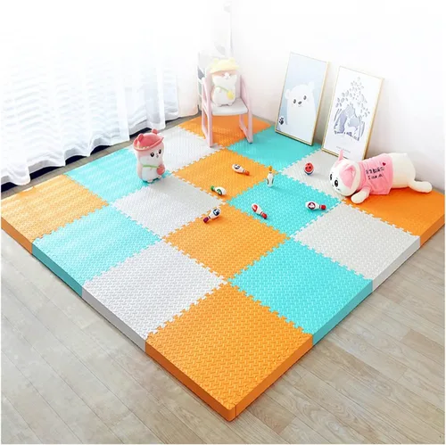 Alfombra de juego de espuma colorida, azulejos entrelazados de EVA para piso, tapetes gruesos y suaves, perfectos para protección del suelo, garaje,