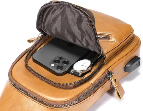 Miniatura 71 de LUKZIJAES Bolso bandolera de cuero genuino para hombre