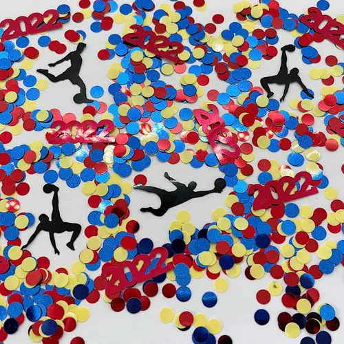 Miniatura 10 de Copa Mundial Año 2022, estrella azul oscuro, rojo y amarillo para Colombia, Ecuador, Rumania, Venezuela, 2 bolsas de media onza (1 onza) #3618 - Q23
