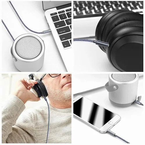 Miniatura 5 de Henrety Cable auxiliar trenzado de nailon de 0.138 in (6.5 pies/6.6 ft) - Cable auxiliar de audio macho a macho para auriculares, automóvil, estéreo
