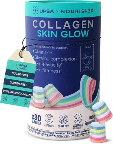 Upsa Nourished Collagen Skin Glow 30 unidades - Complejo Ovoderm® de membrana de huevo con vitamina C, niacinamida y zinc - para piel elástica -