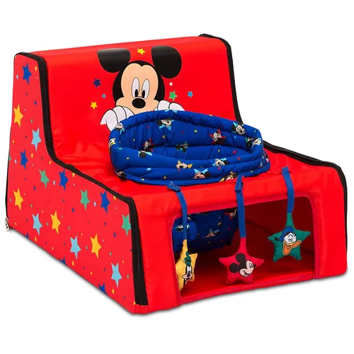 Disney Mickey Mouse Sit N Play Asiento de actividad portátil para bebés por Delta Children - Asiento de suelo para bebés, 17.5 x 21 x 14 pulgadas