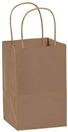 SSWBasics Bolsas pequeñas de papel kraft natural con asas, 8 pulgadas de ancho x 4 pulgadas de profundidad x 10 pulgadas de alto, bolsas ecológicas