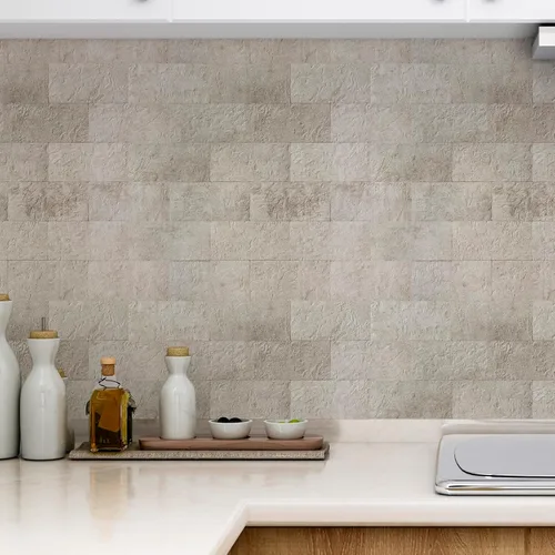 Miniatura 2 de Art3d Paquete de 10 azulejos de pared para salpicaduras de muro, azulejos de piedra para cocina, baño, chimenea, tocadores en piedra beige