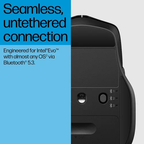 Miniatura 4 de HP Ratón Bluetooth 480 Comfort - Forma contorneada - Conecta hasta 3 dispositivos a través de botones programables Bluetooth® 5.3-6 - Compatible