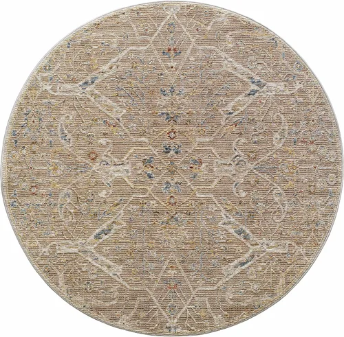 Miniatura 14 de Hauteloom Kunzite - Alfombra de área para sala de estar, dormitorio, borde de medallón floral geométrico envejecido, tradicional oriental de Marrón